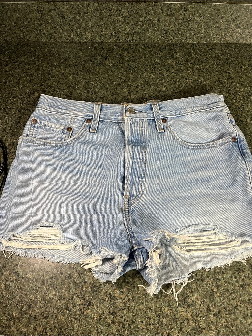 Levi’s 501 Light Wash Distressed Denim Women’s Shorts